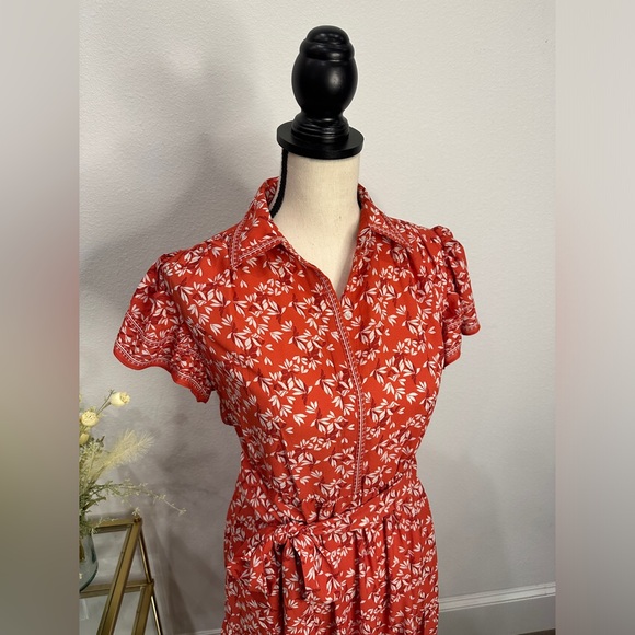 NWOT Max Studio Red Flutter Sleeve Maxi Dress | Size XS - Picture 4 of 10